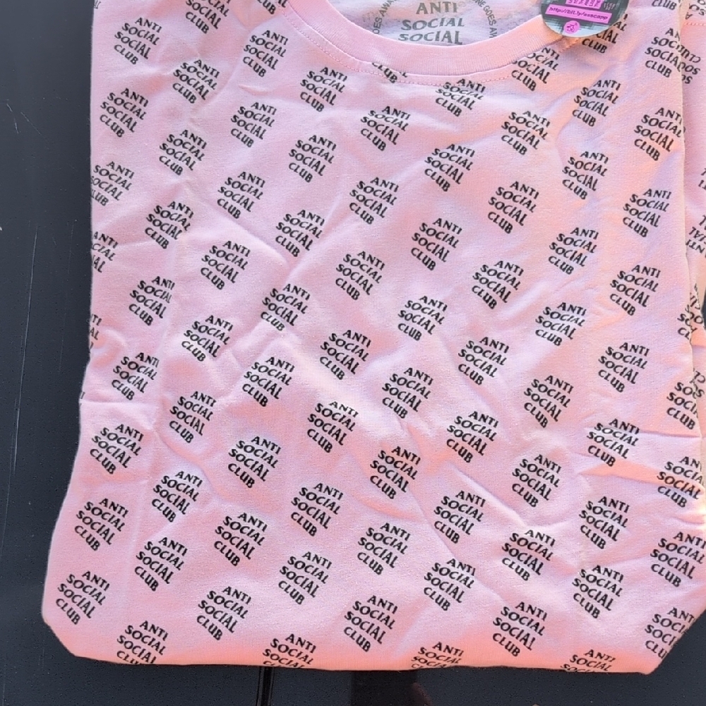 Anti Social Social Club Pink Logo Pattern Tee